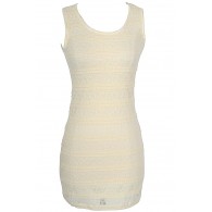 Basic Beauty Fitted Lace Dress in Cream